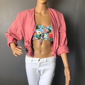 Vintage 100% Silk Blouse | Pink | Size Large